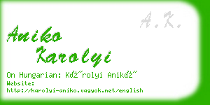 aniko karolyi business card